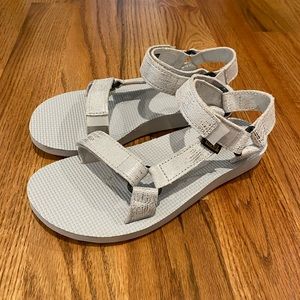 Silver Teva sandals US 7/EU 38